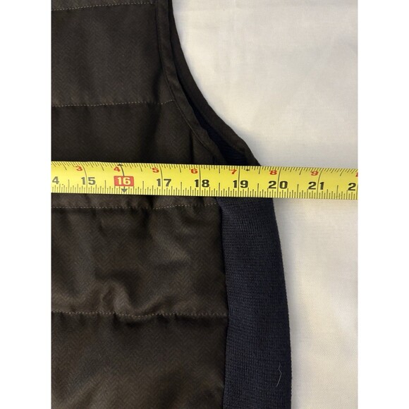 MAISON WOOLIES Puffer Merino Wool Vest Mens Large Full Zip Pockets Navy Classic - Picture 13 of 13